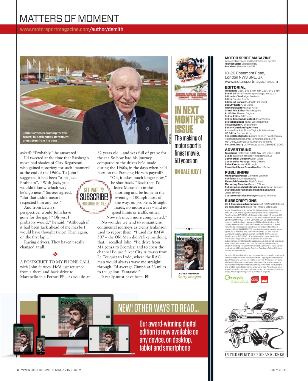 Motor Sport Magazine Preview Pages
