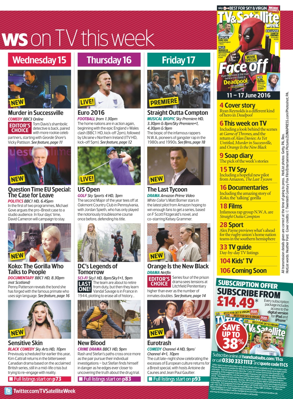 TV & Satellite Week Preview Pages