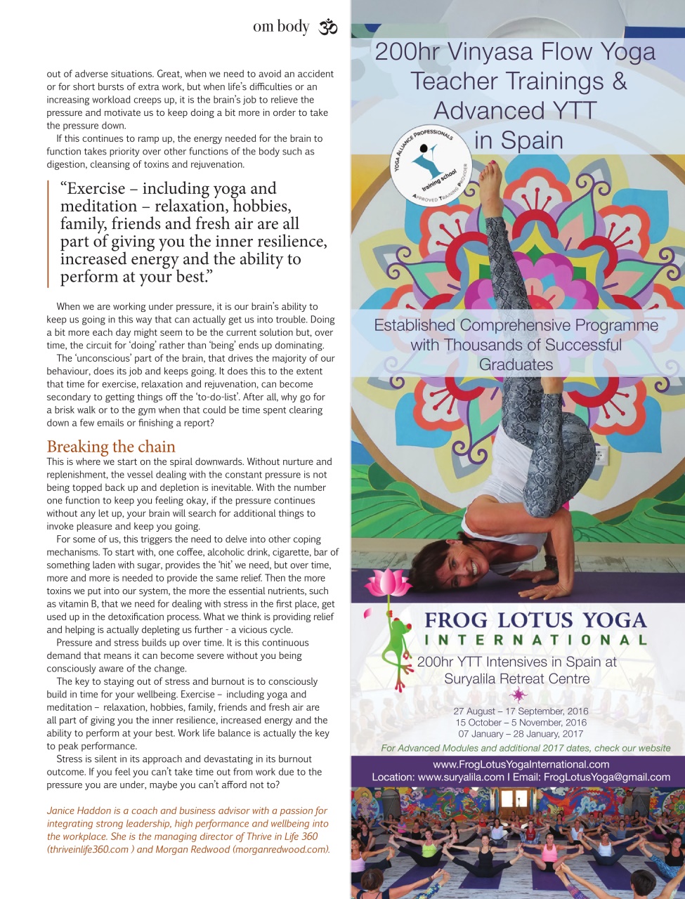 OM Yoga Magazine Preview Pages