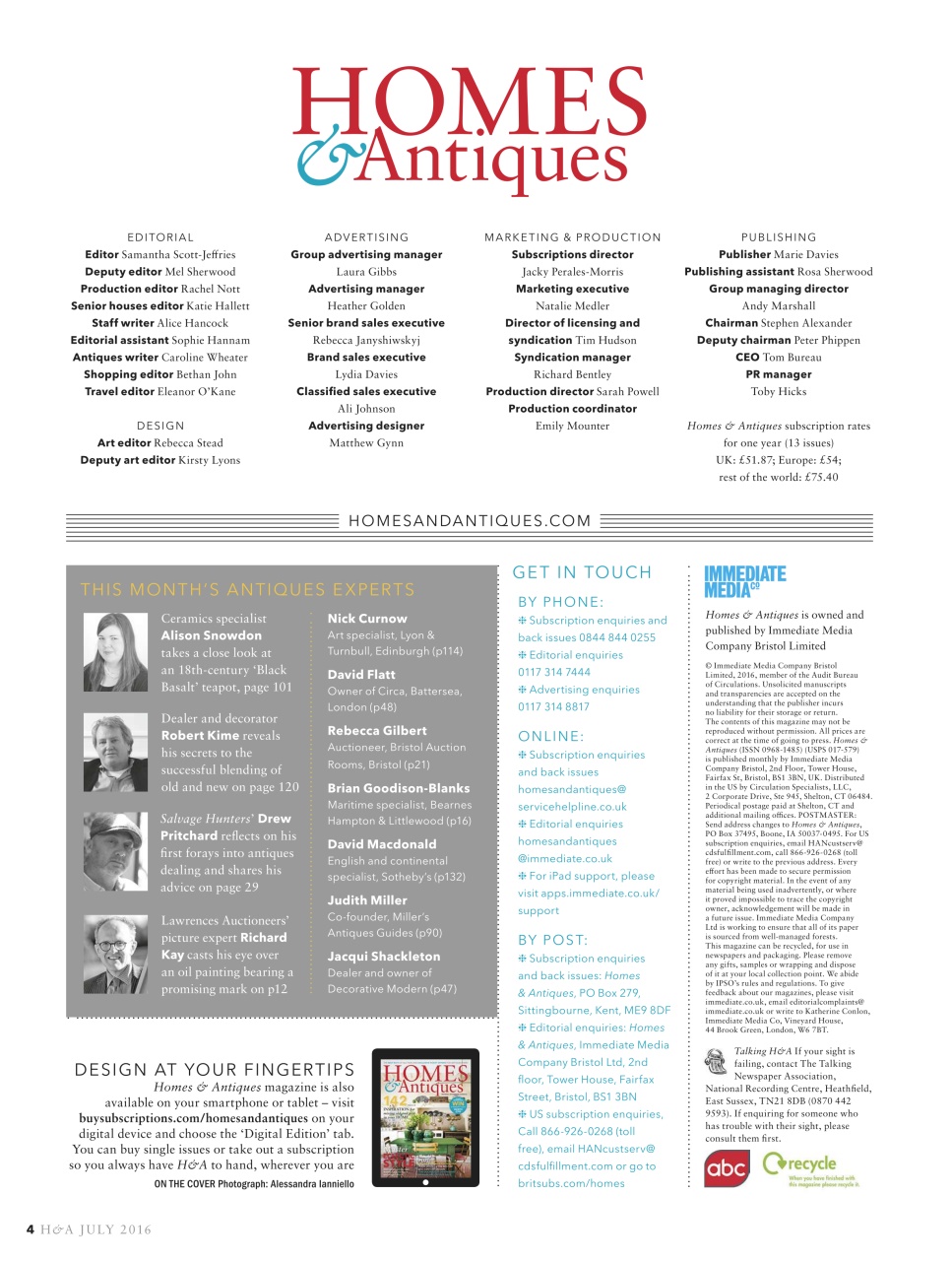 Homes & Antiques Magazine Preview Pages