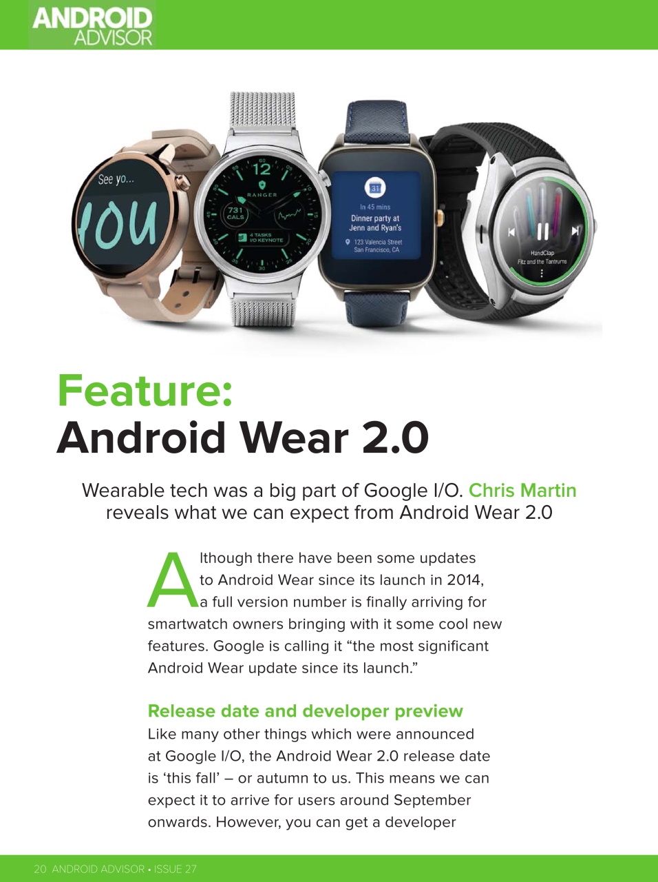 Android Advisor Preview Pages