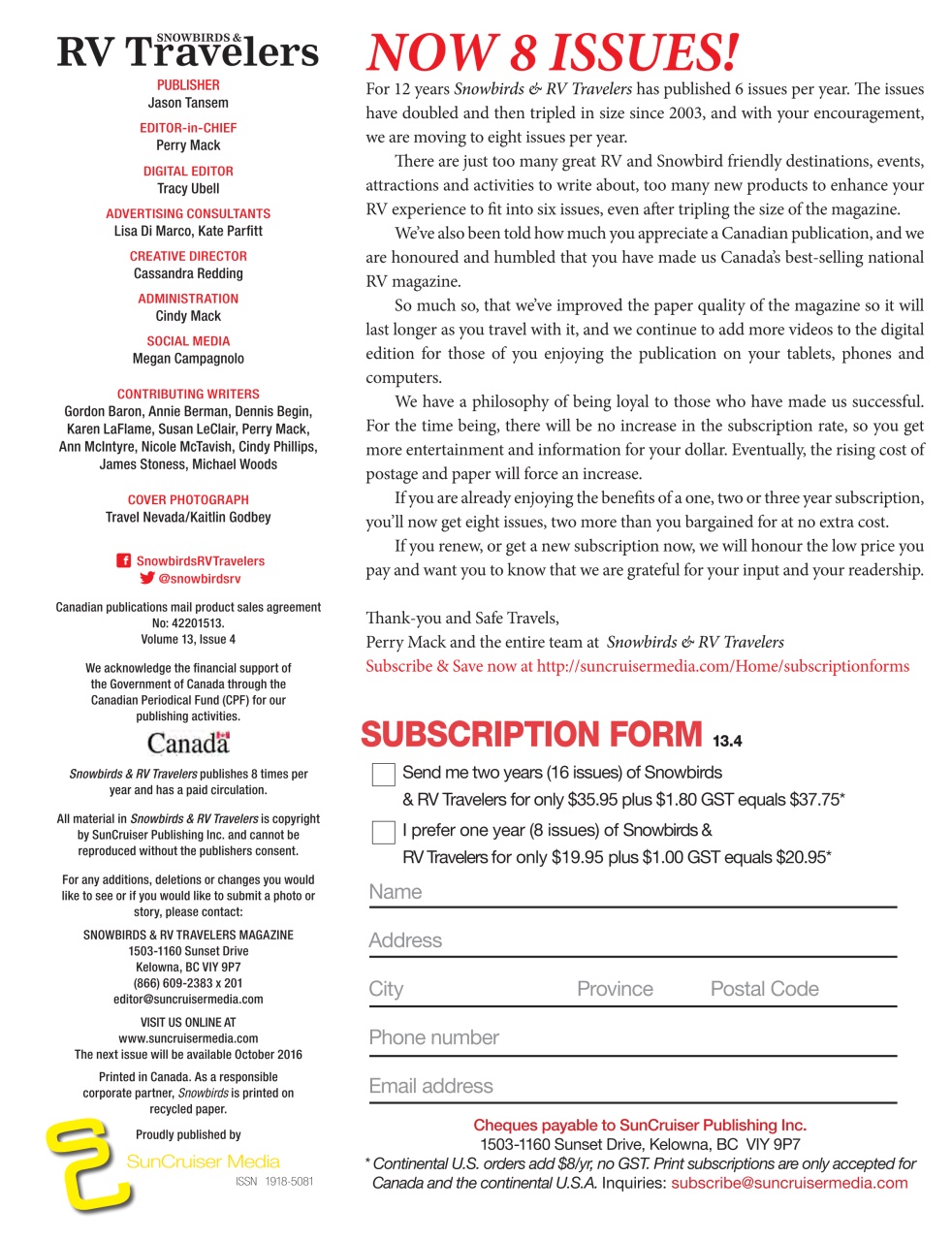 Snowbirds & RV Travelers Preview Pages
