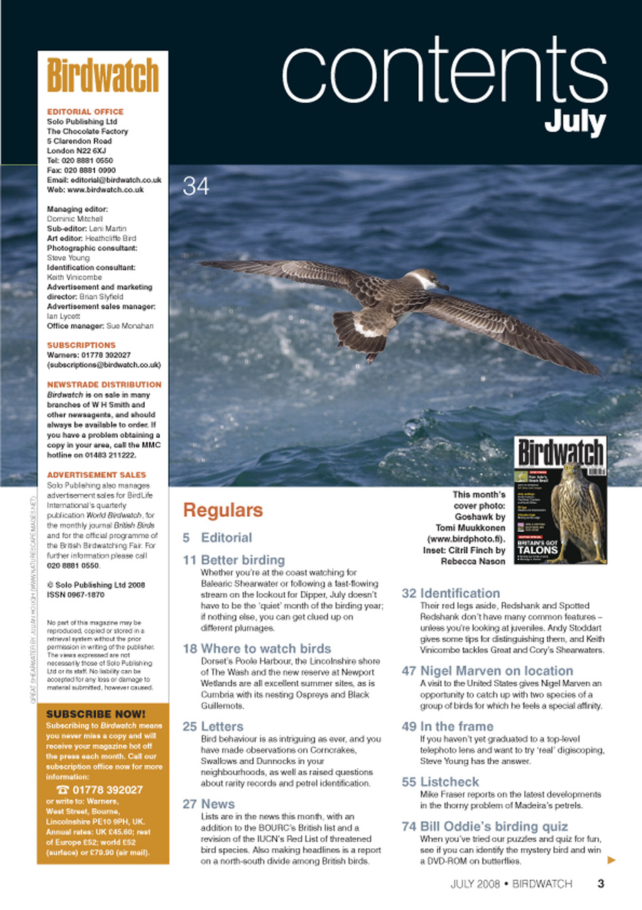 Birdwatch Magazine Preview Pages