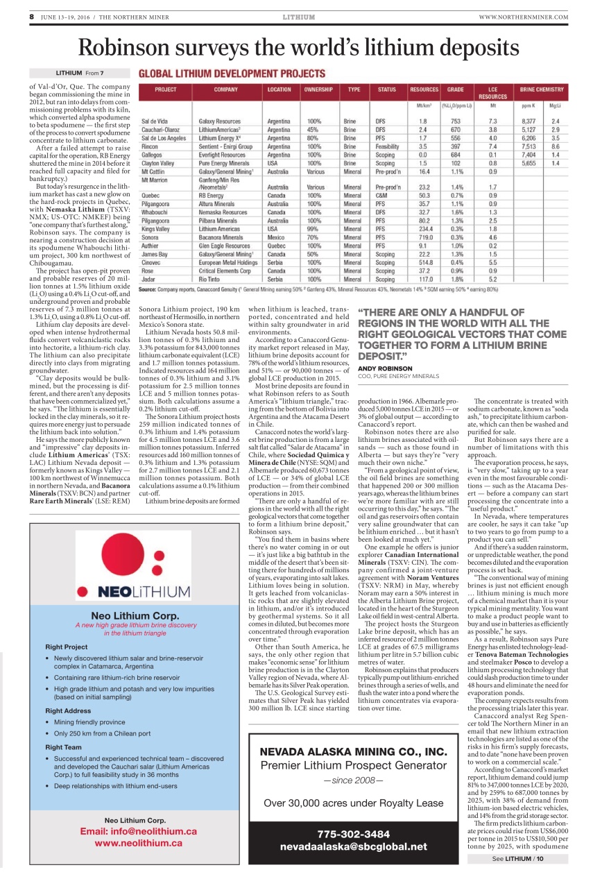 The Northern Miner Preview Pages