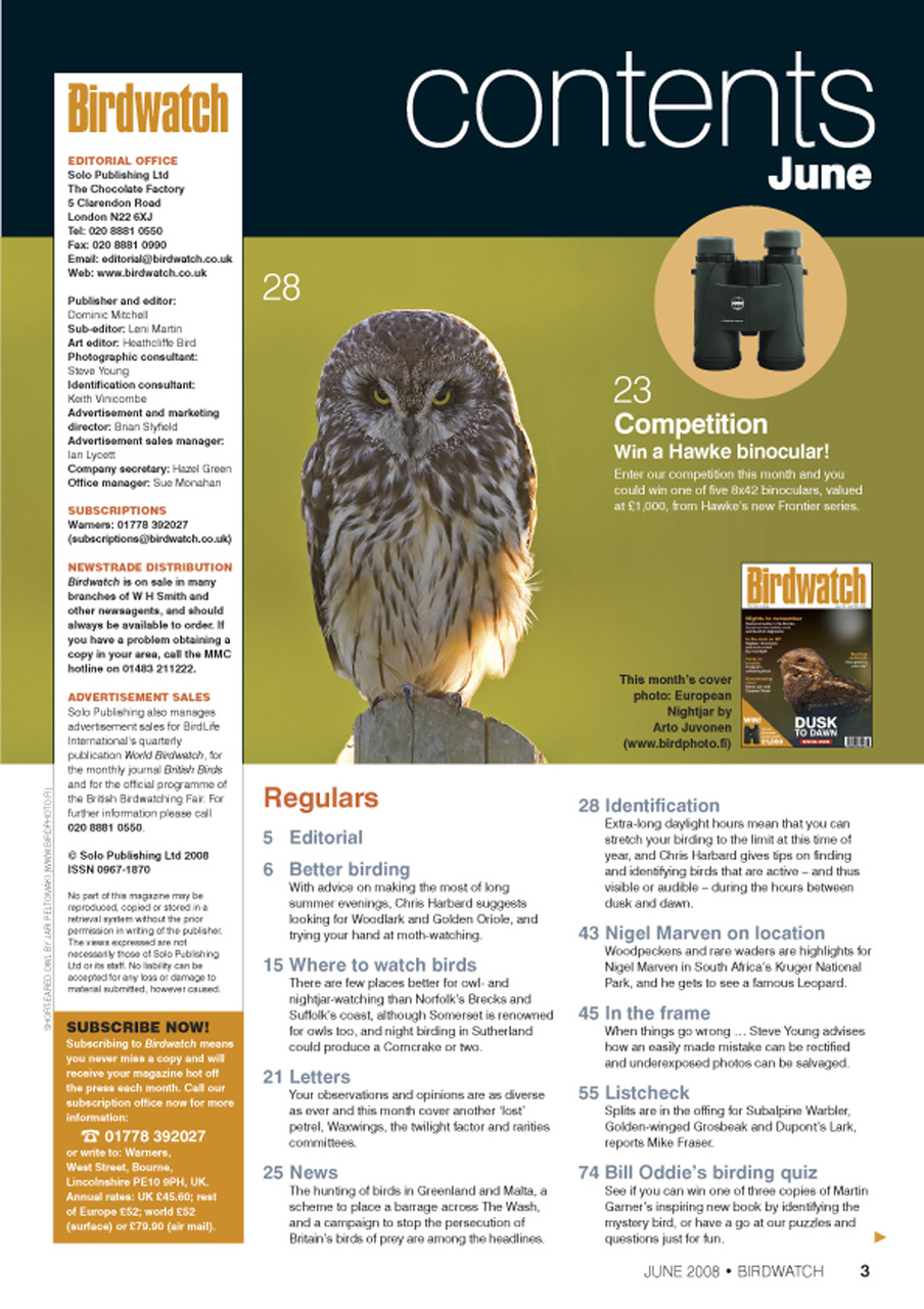 Birdwatch Magazine Preview Pages