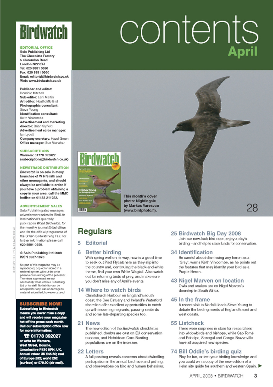 Birdwatch Magazine Preview Pages