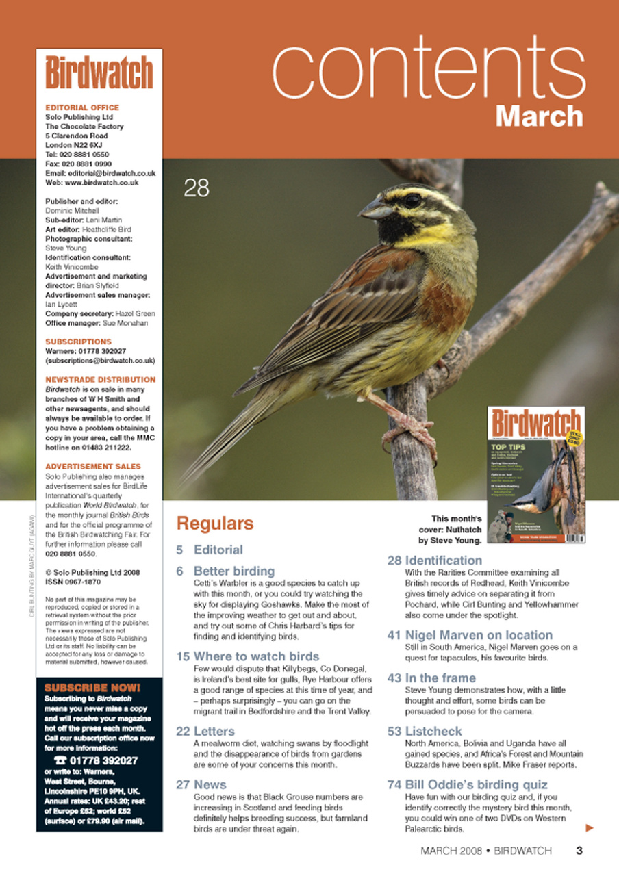 Birdwatch Magazine Preview Pages