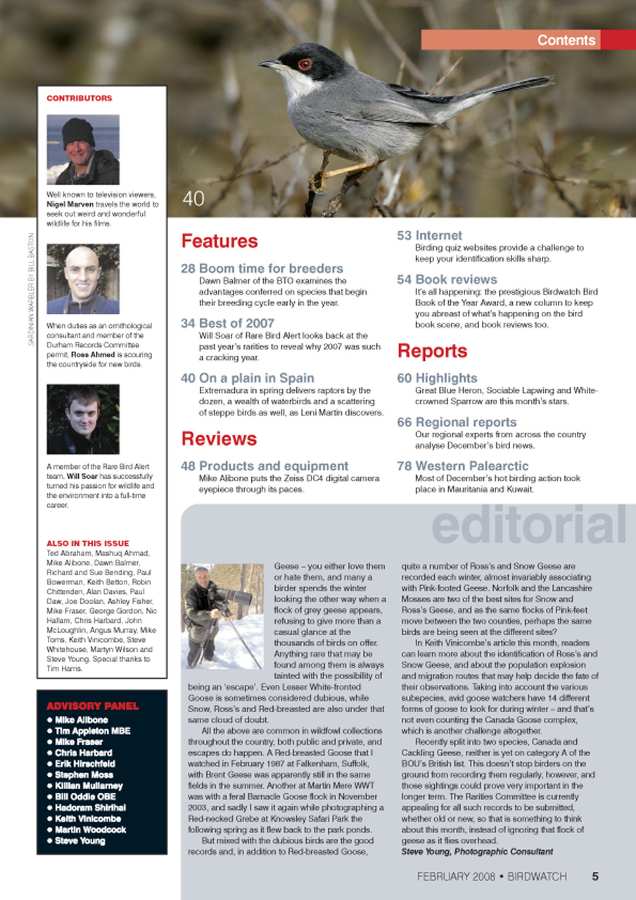 Birdwatch Magazine Preview Pages