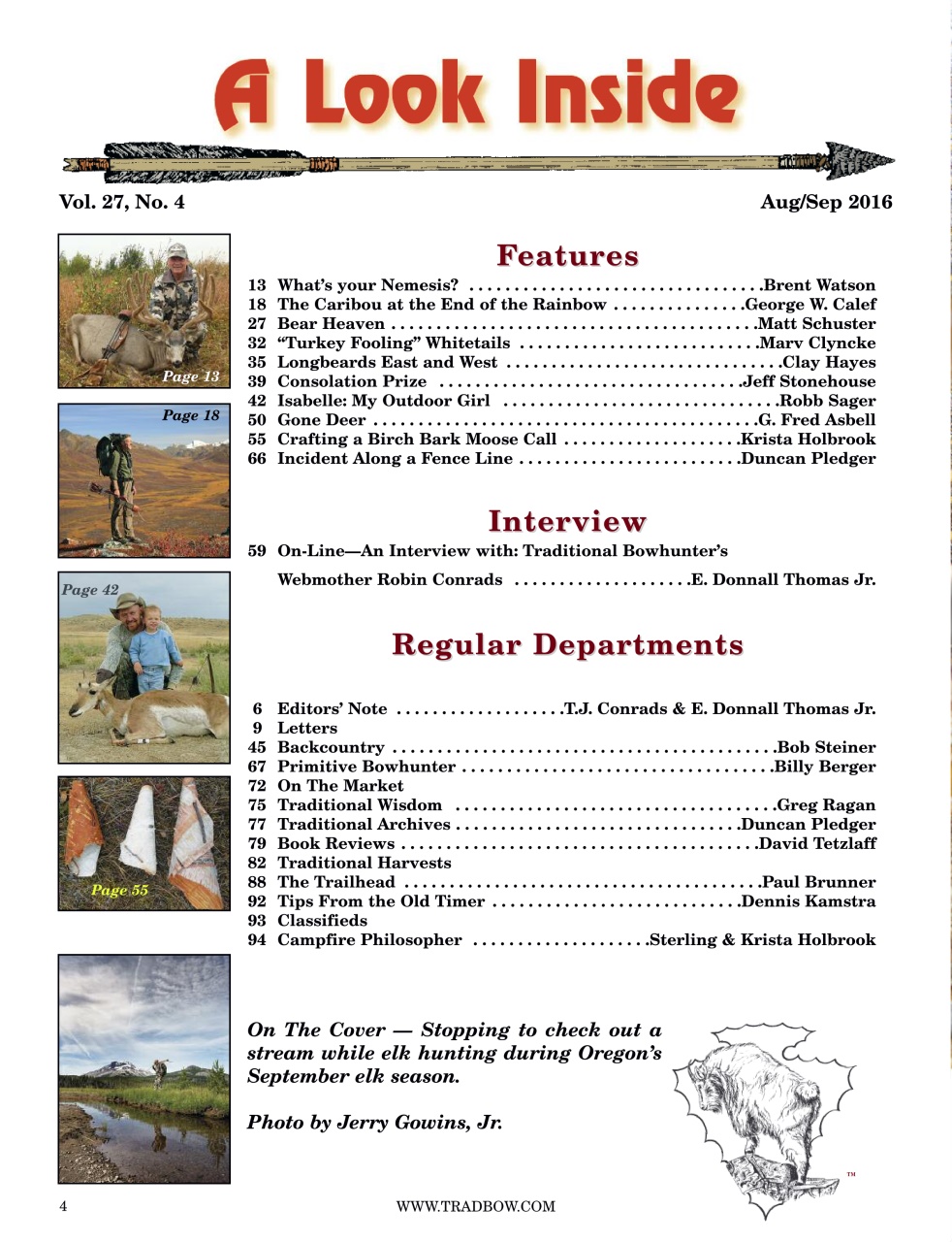 Traditional Bowhunter Magazine Preview Pages