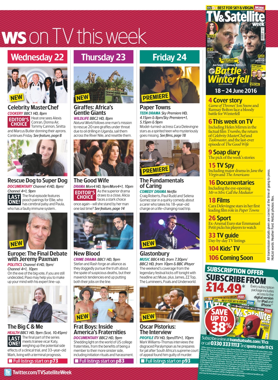 TV & Satellite Week Preview Pages