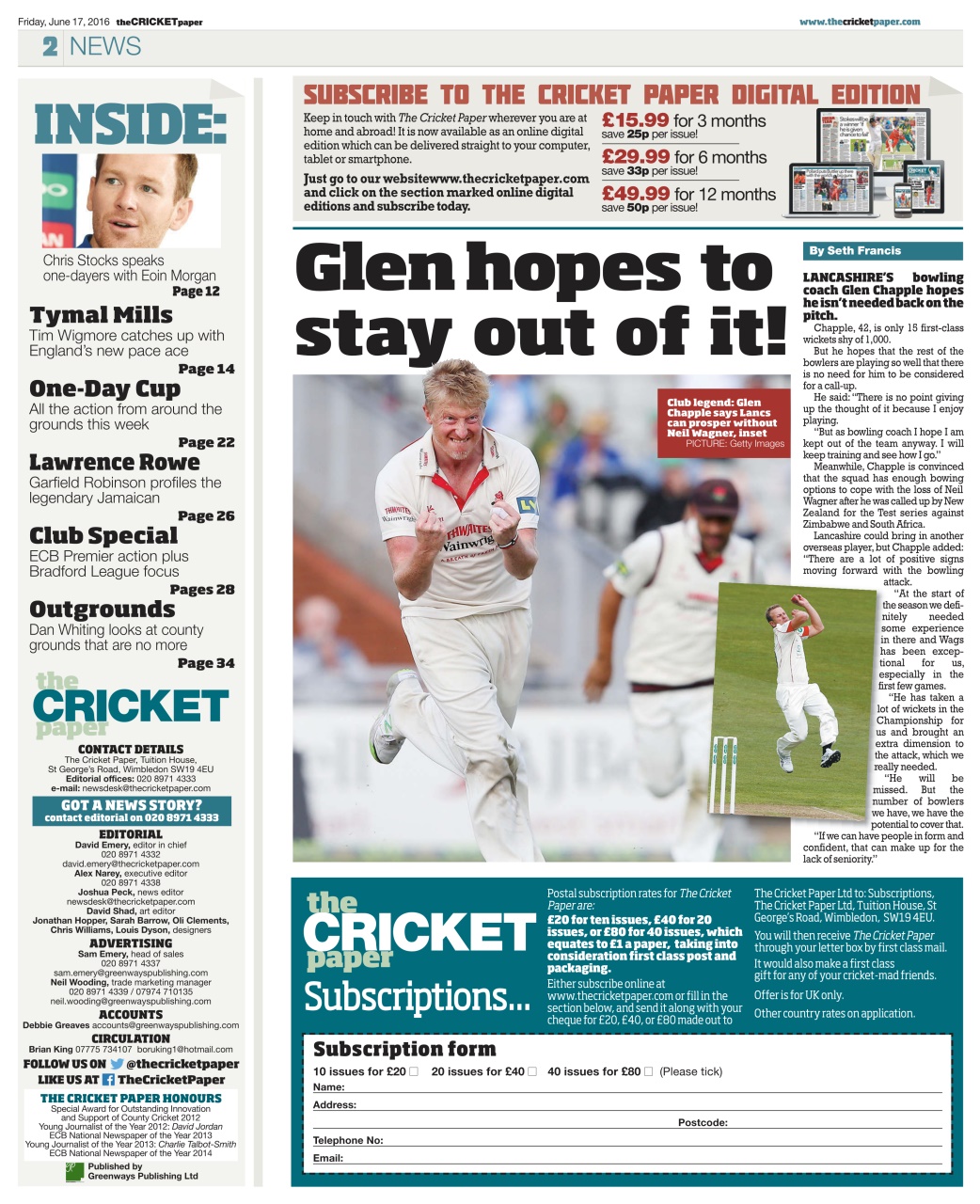 The Cricket Paper Preview Pages