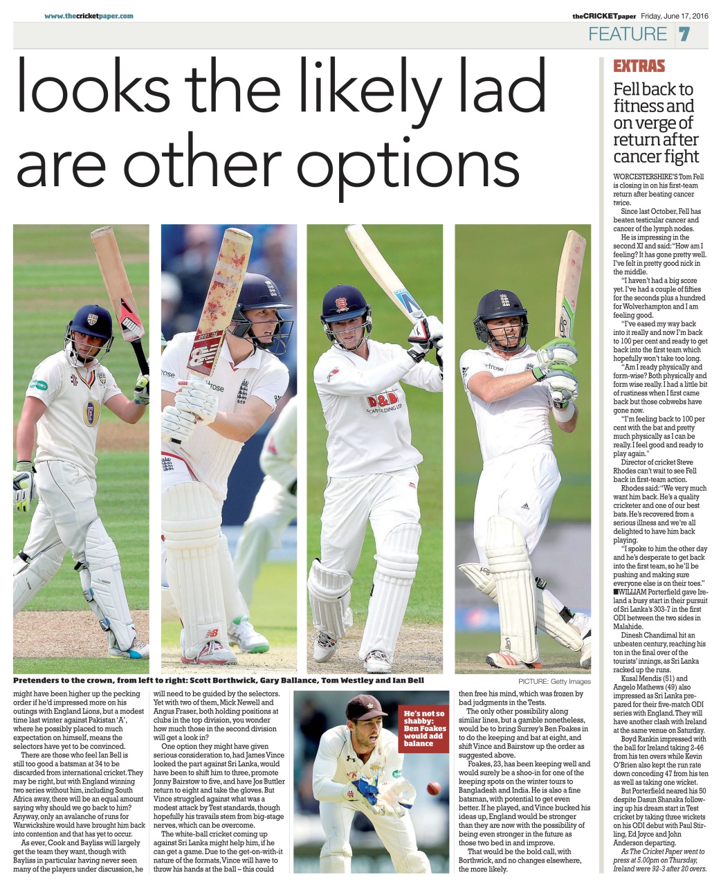 The Cricket Paper Preview Pages