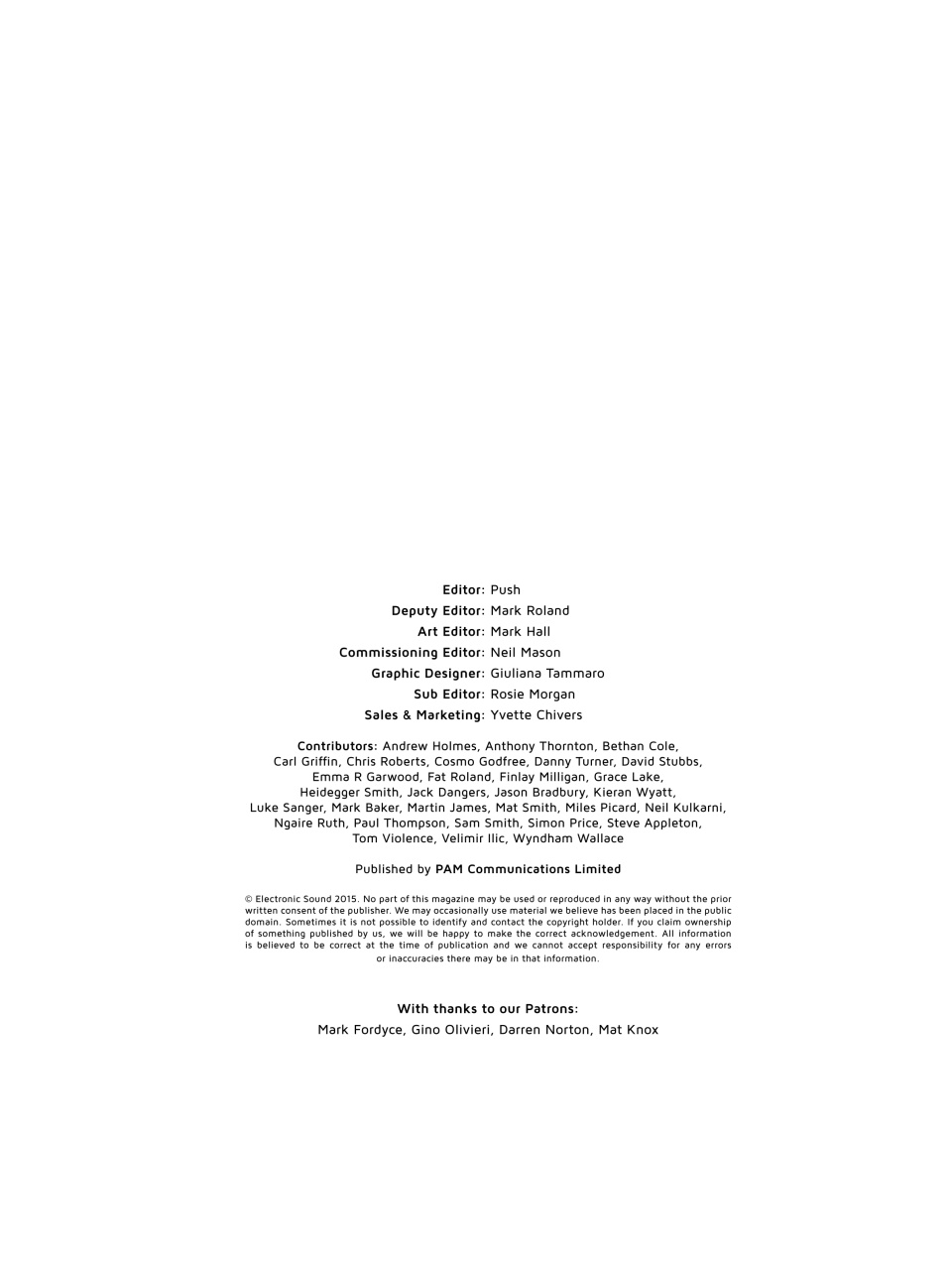 Electronic Sound Preview Pages