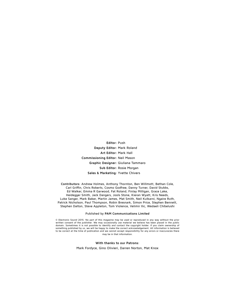 Electronic Sound Preview Pages