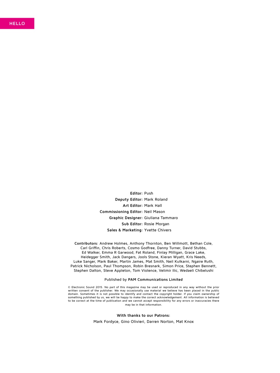 Electronic Sound Preview Pages