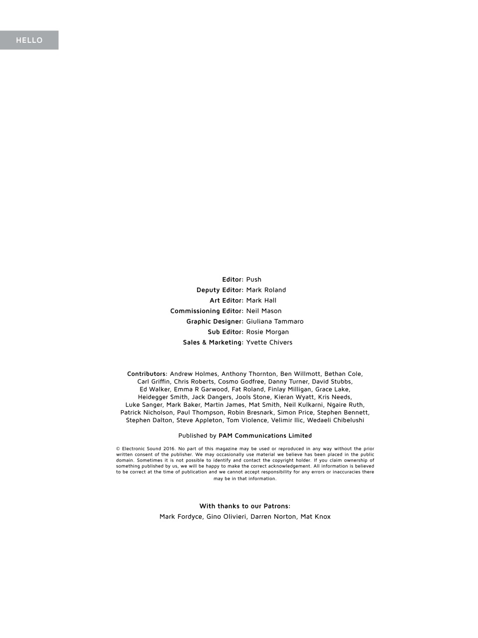 Electronic Sound Preview Pages