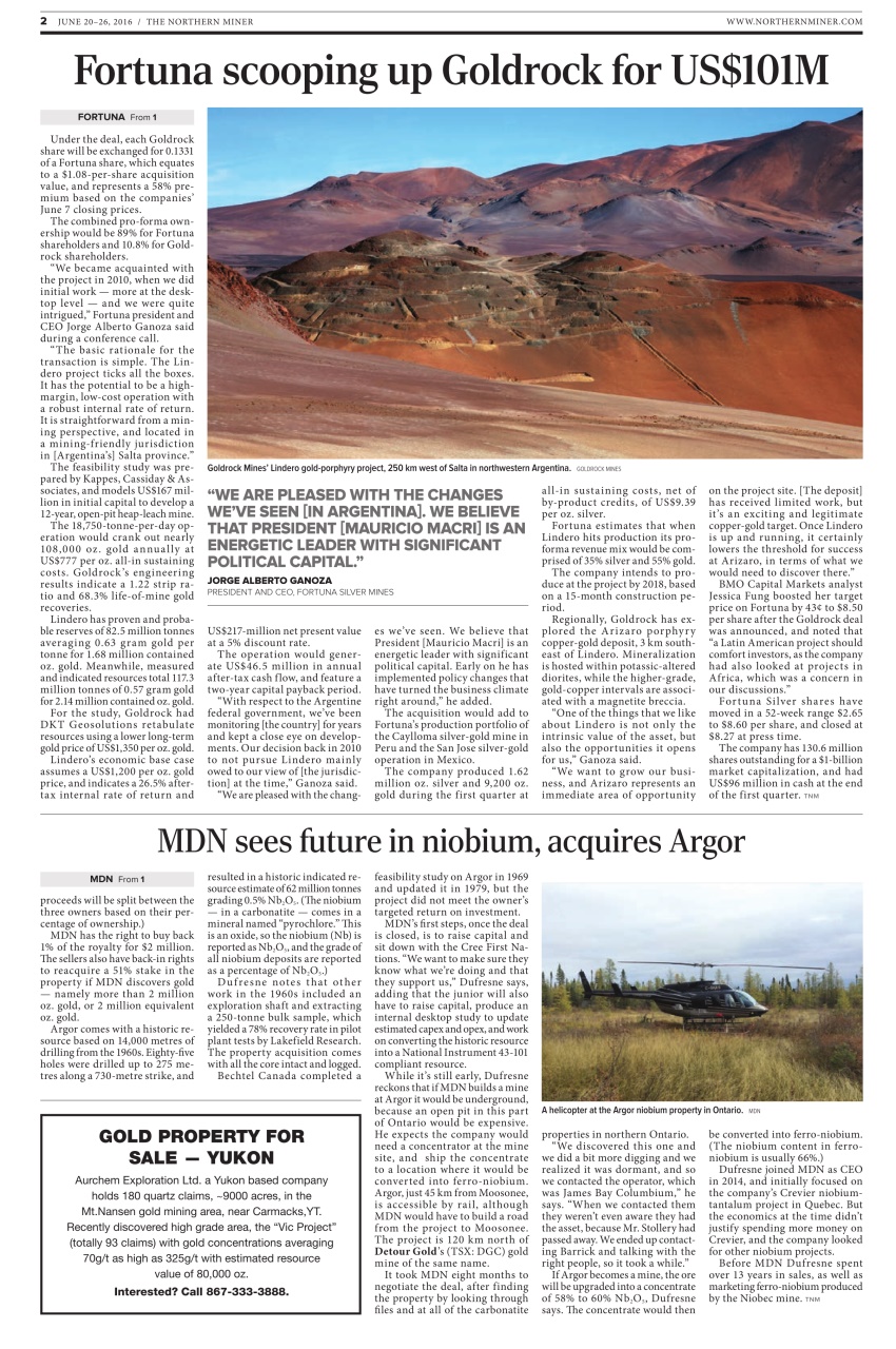 The Northern Miner Preview Pages