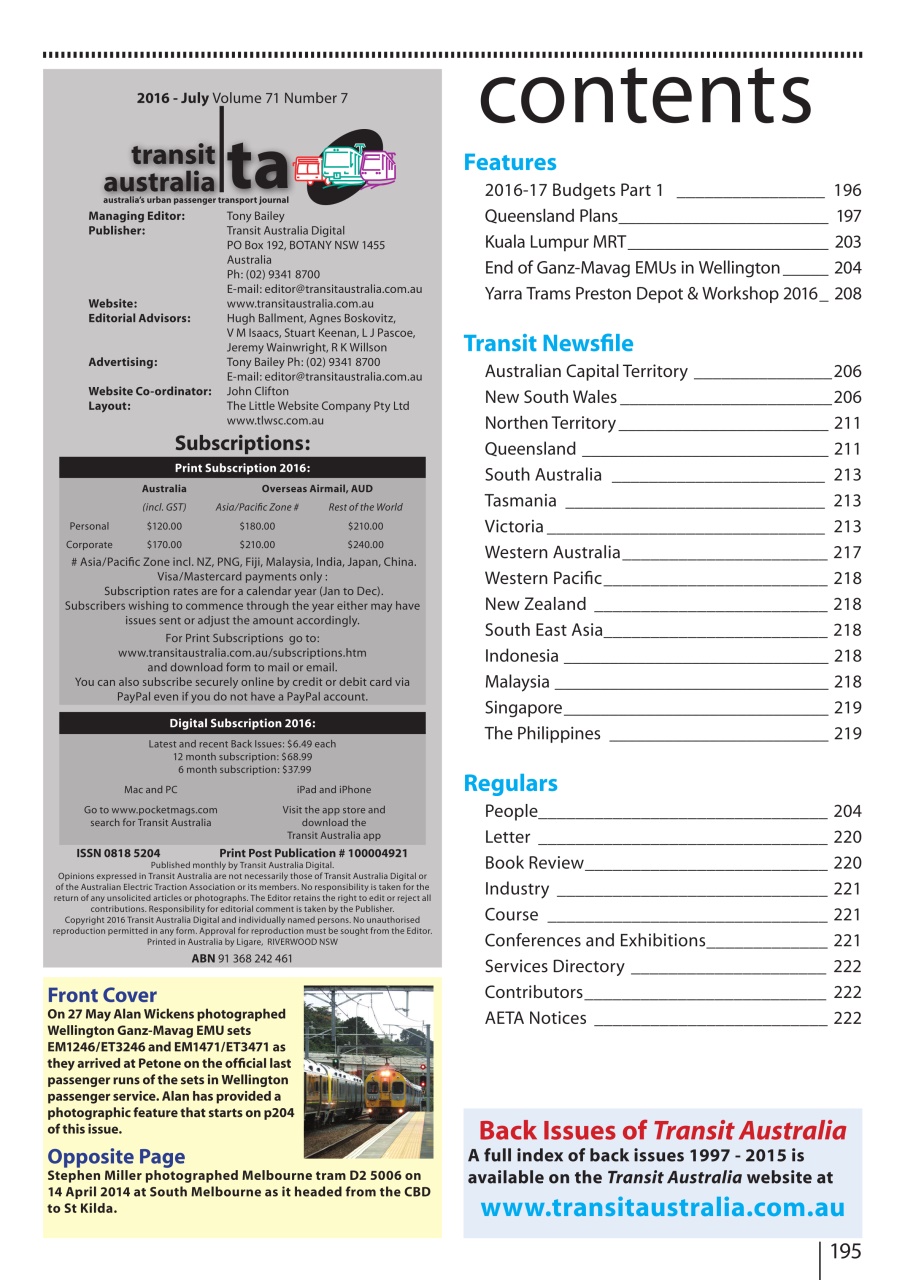 Transit Australia Preview Pages