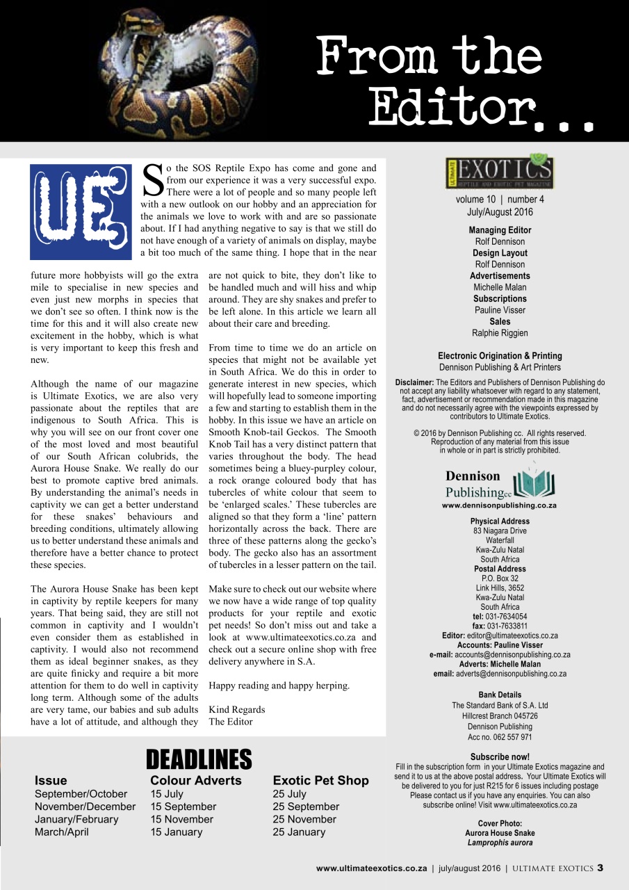 Ultimate Exotics Preview Pages