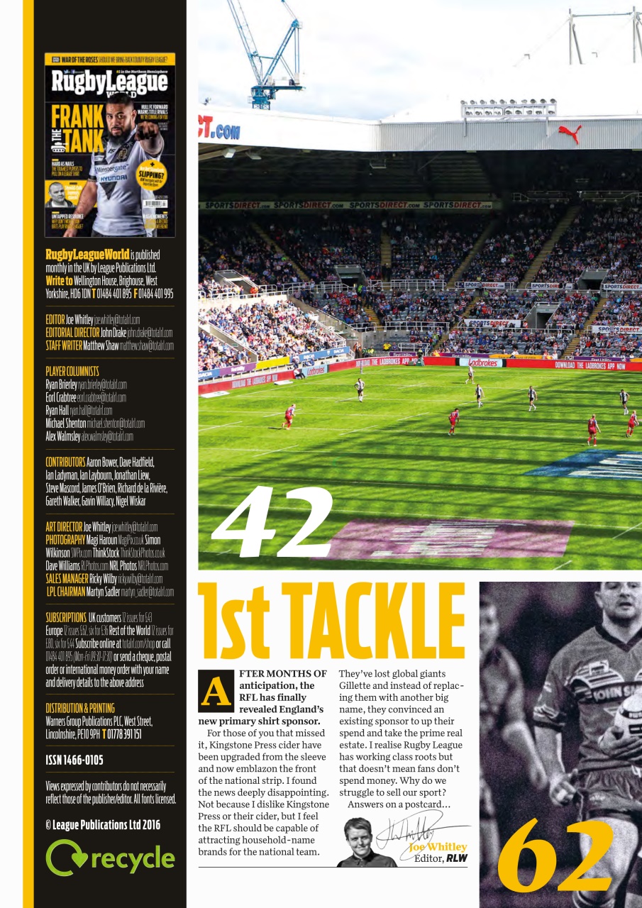 Rugby League World Preview Pages