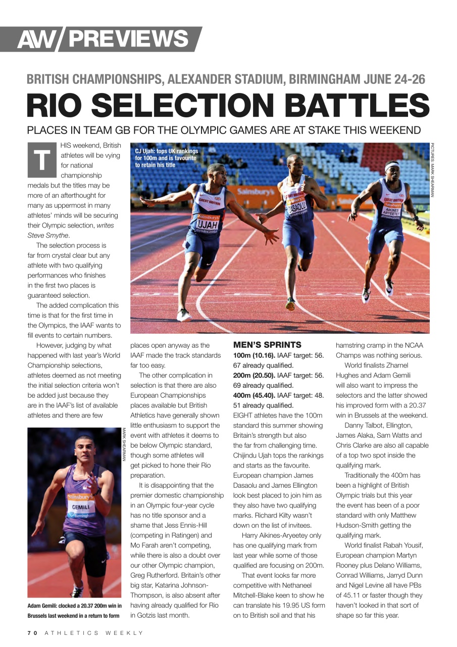 AW – Athletics Weekly Magazine Preview Pages
