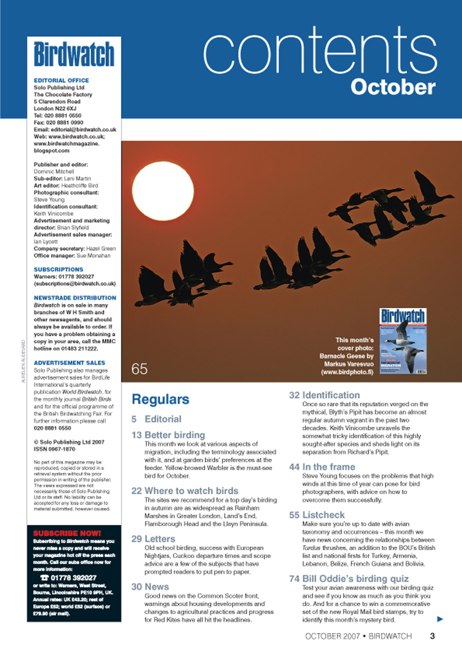 Birdwatch Magazine Preview Pages