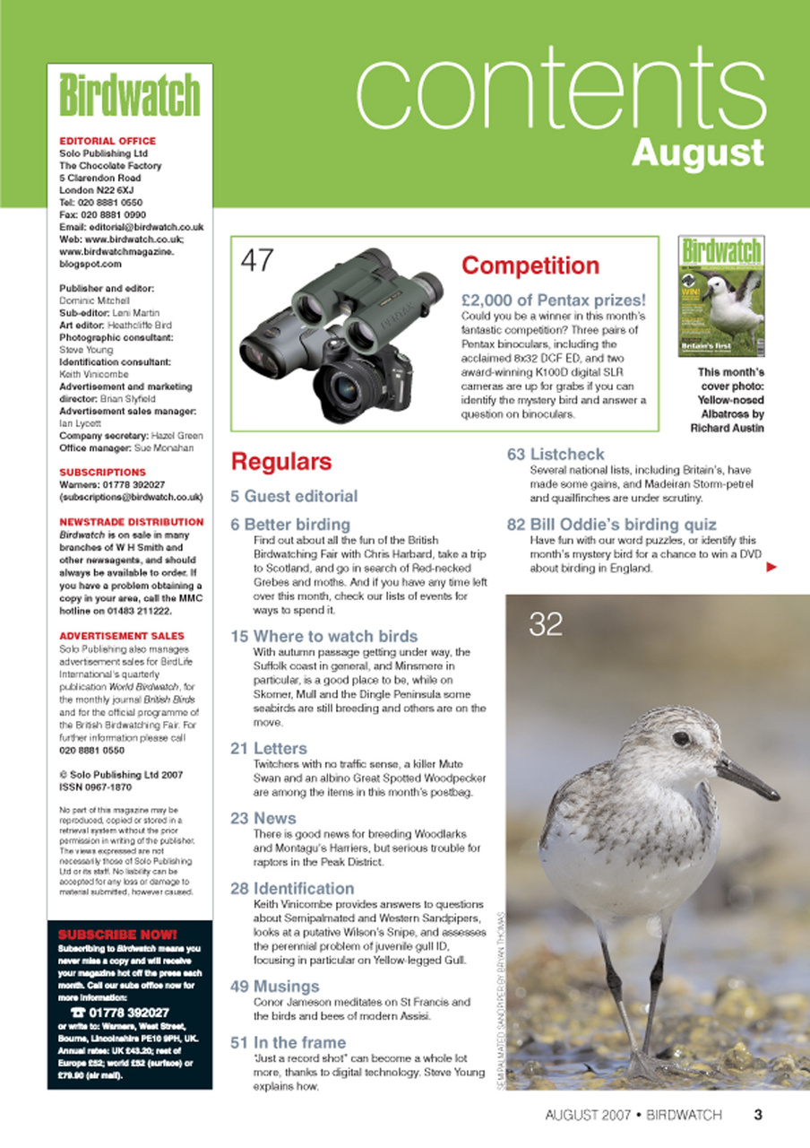 Birdwatch Magazine Preview Pages