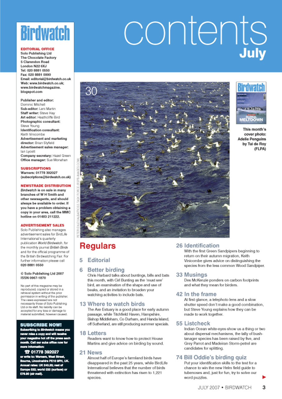 Birdwatch Magazine Preview Pages