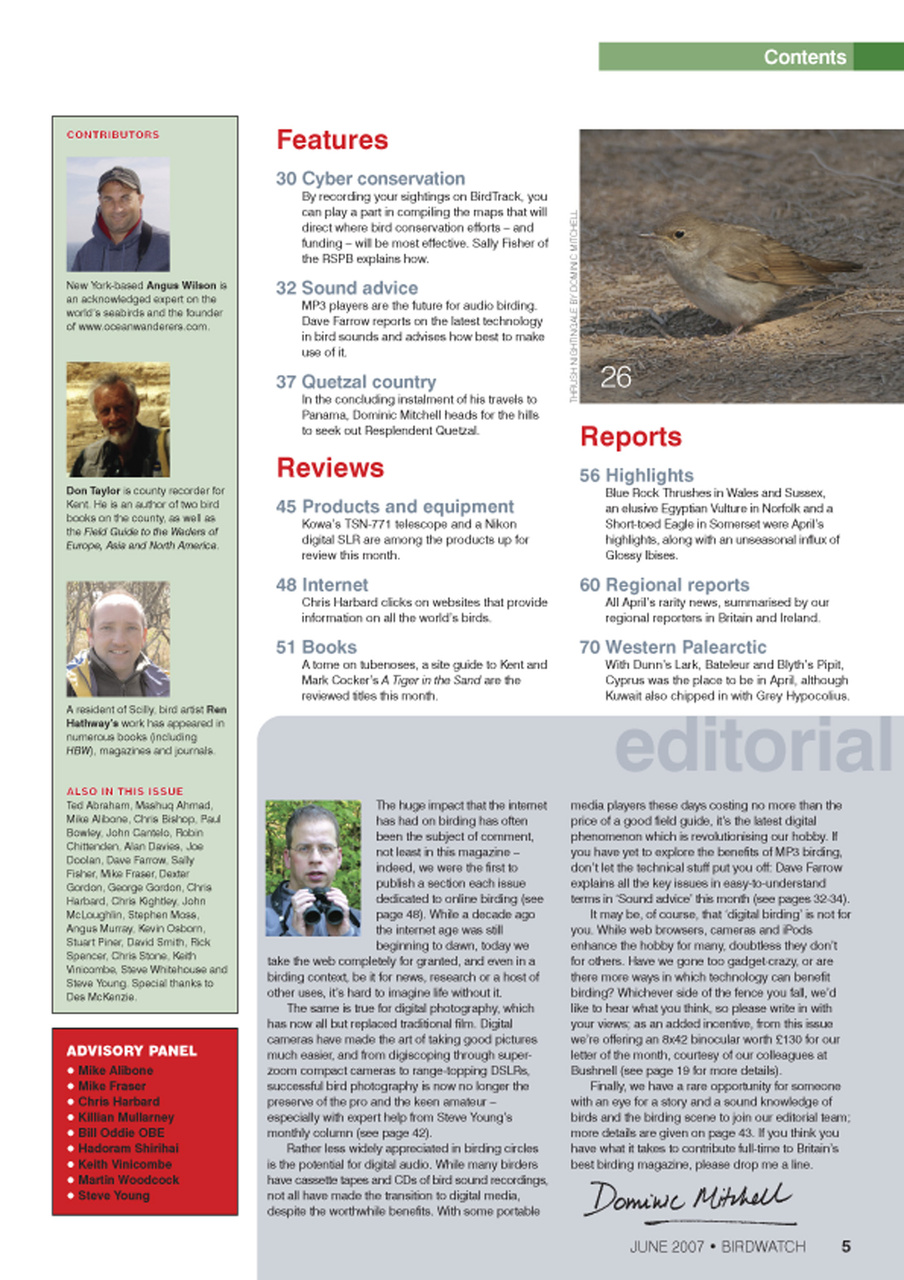 Birdwatch Magazine Preview Pages