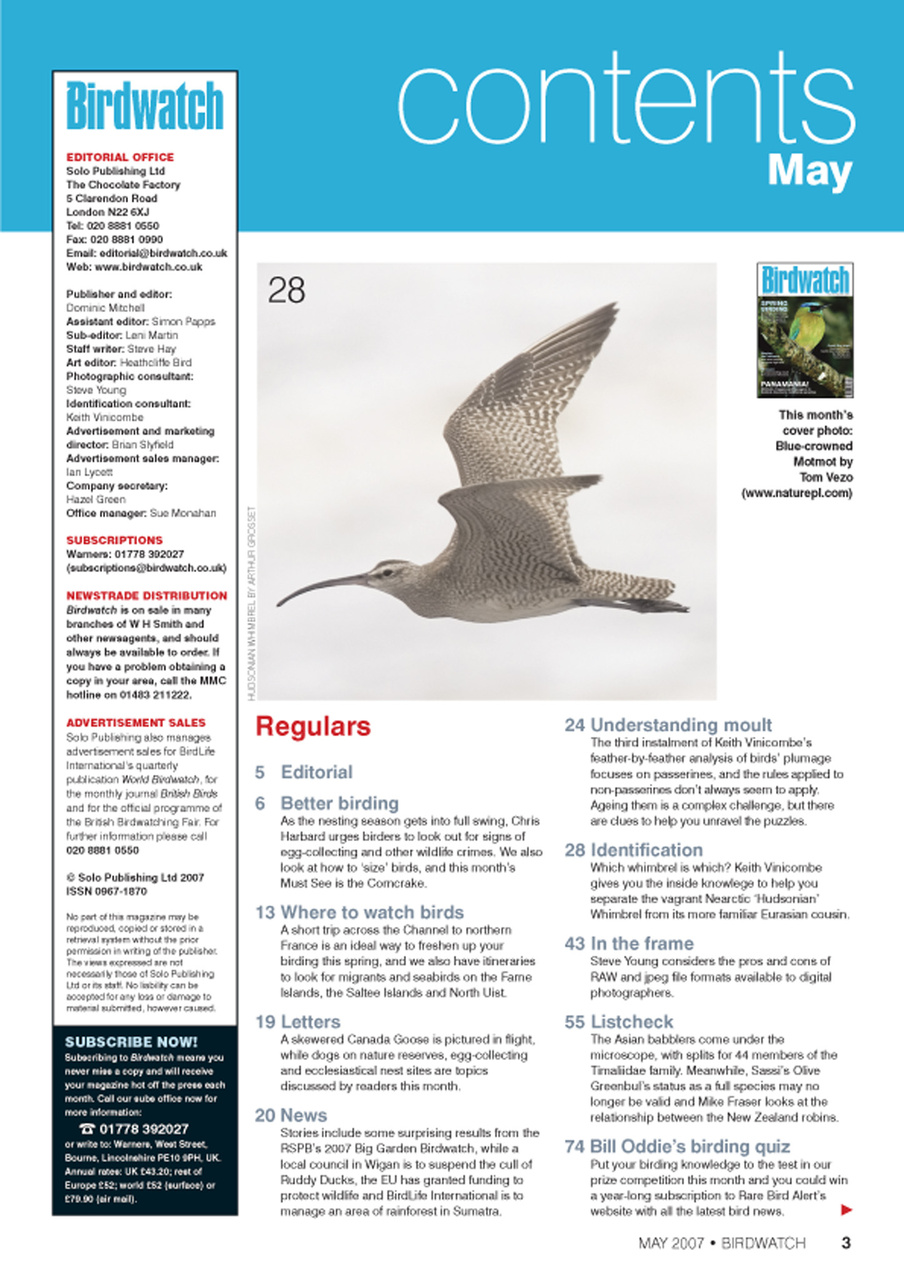 Birdwatch Magazine Preview Pages
