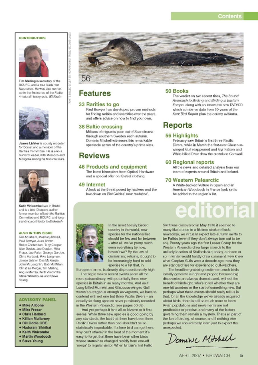 Birdwatch Magazine Preview Pages