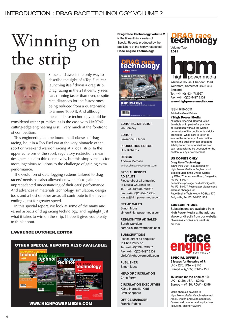 DRAG Race Technology Preview Pages