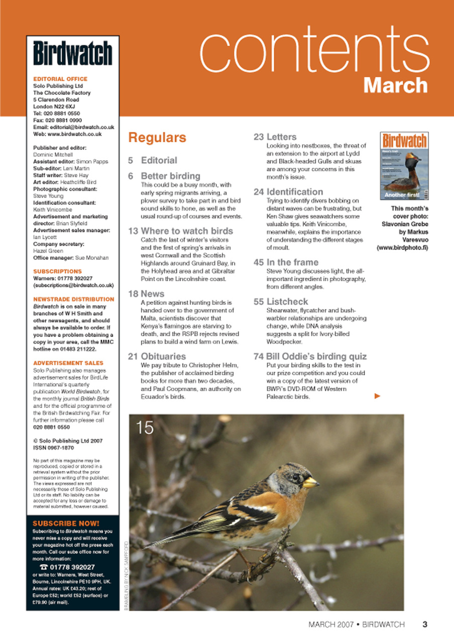 Birdwatch Magazine Preview Pages