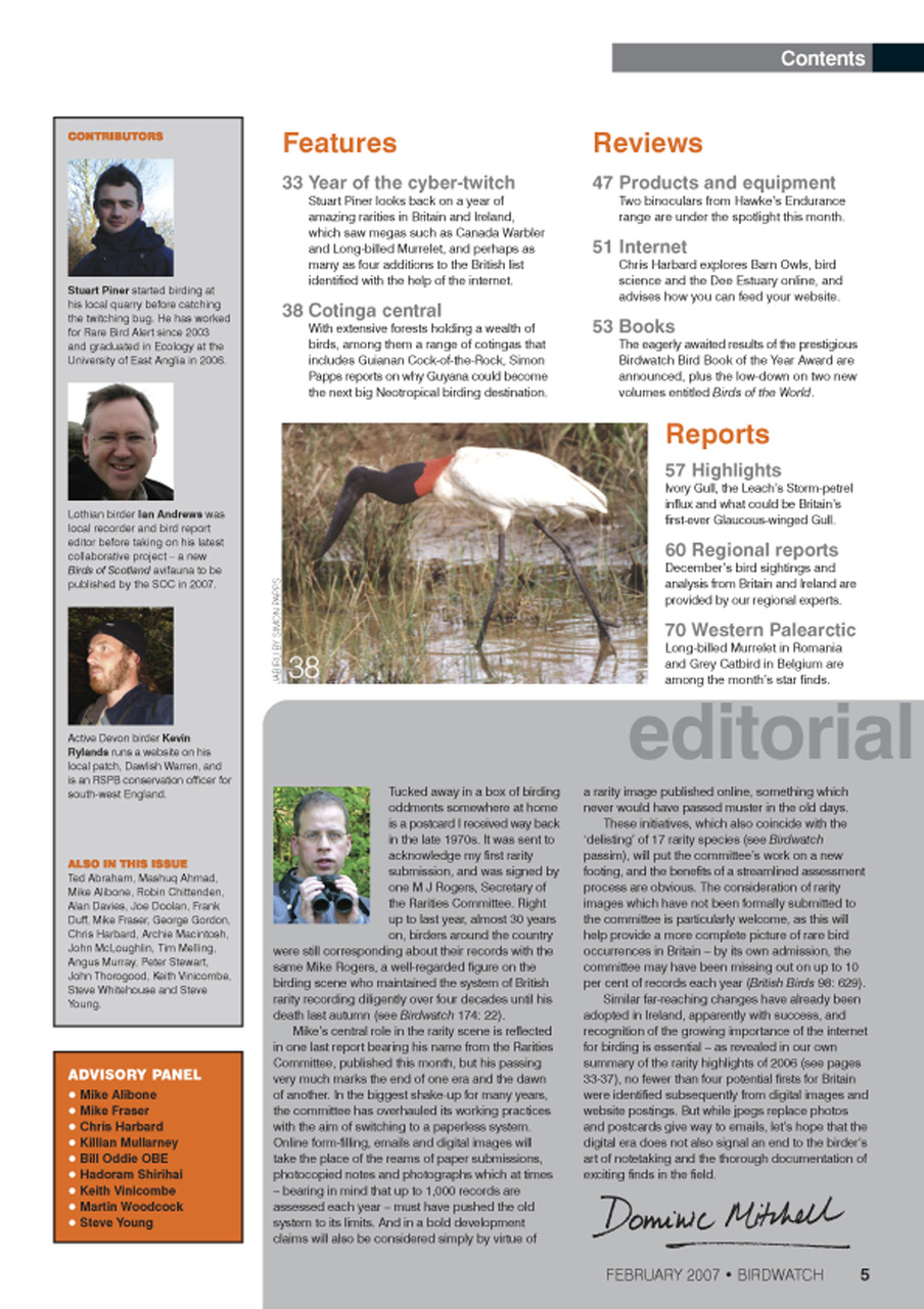 Birdwatch Magazine Preview Pages