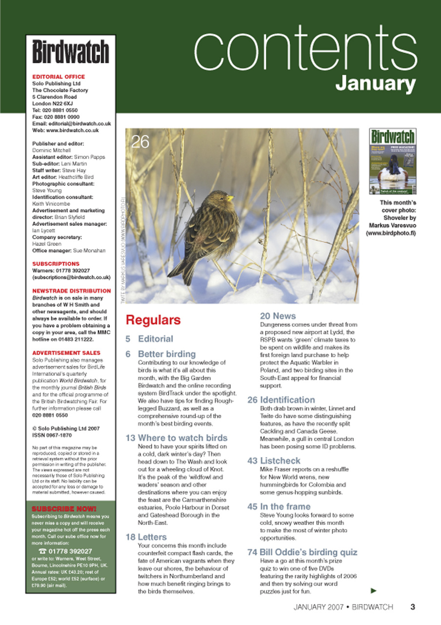 Birdwatch Magazine Preview Pages