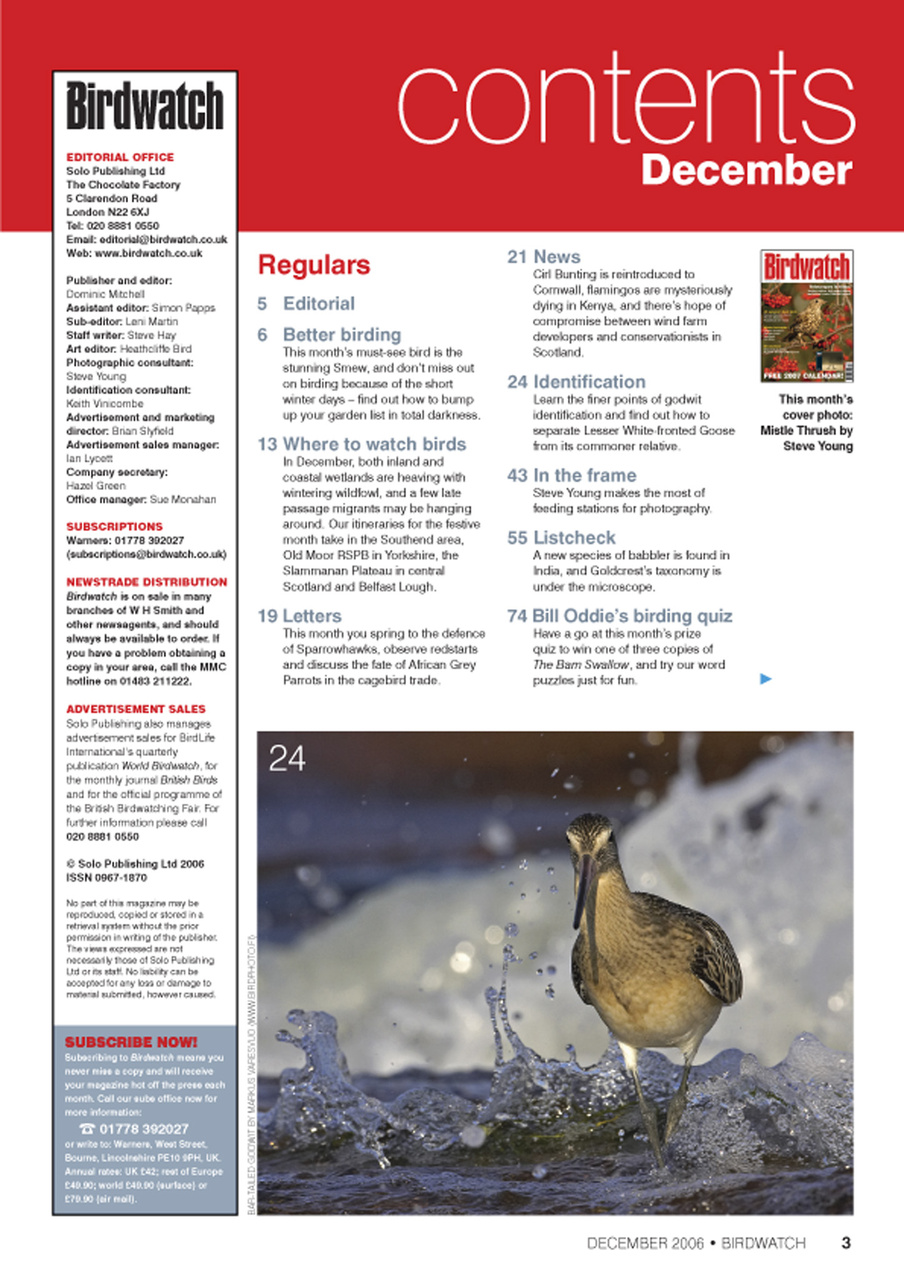 Birdwatch Magazine Preview Pages