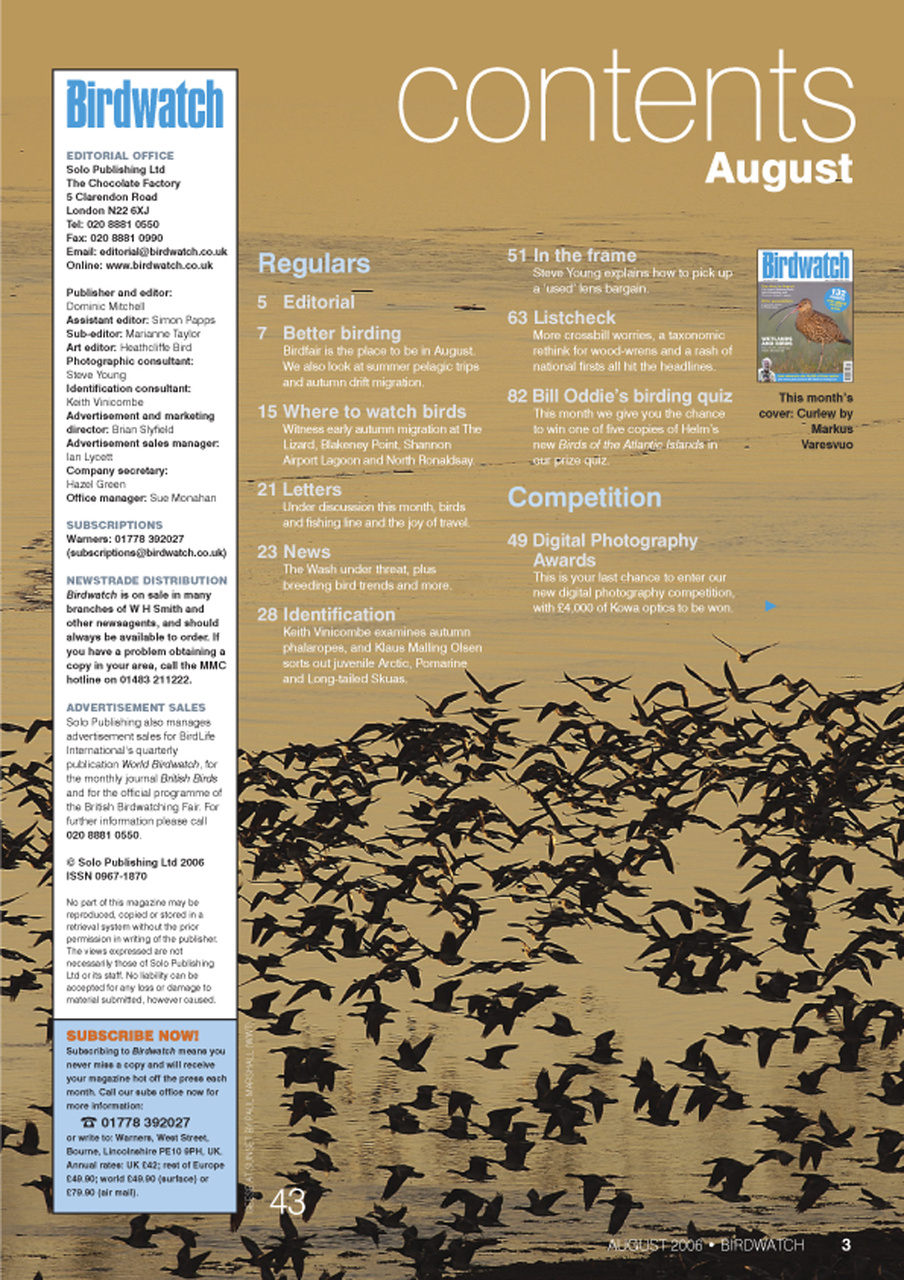Birdwatch Magazine Preview Pages