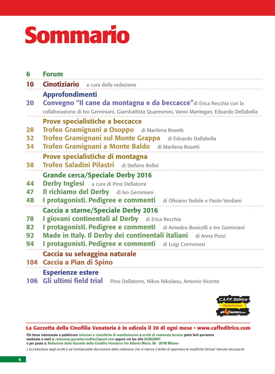 La Gazzetta Della Cinofilia Venatoria Preview Pages
