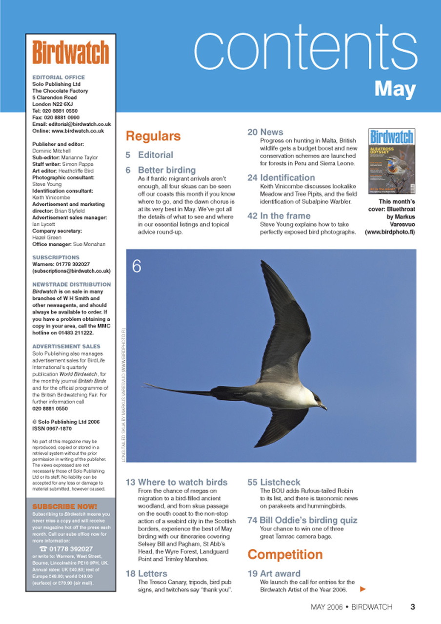 Birdwatch Magazine Preview Pages