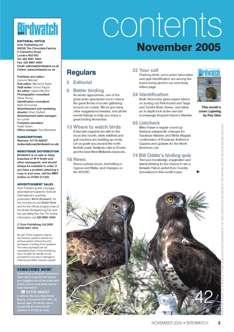Birdwatch Magazine Preview Pages