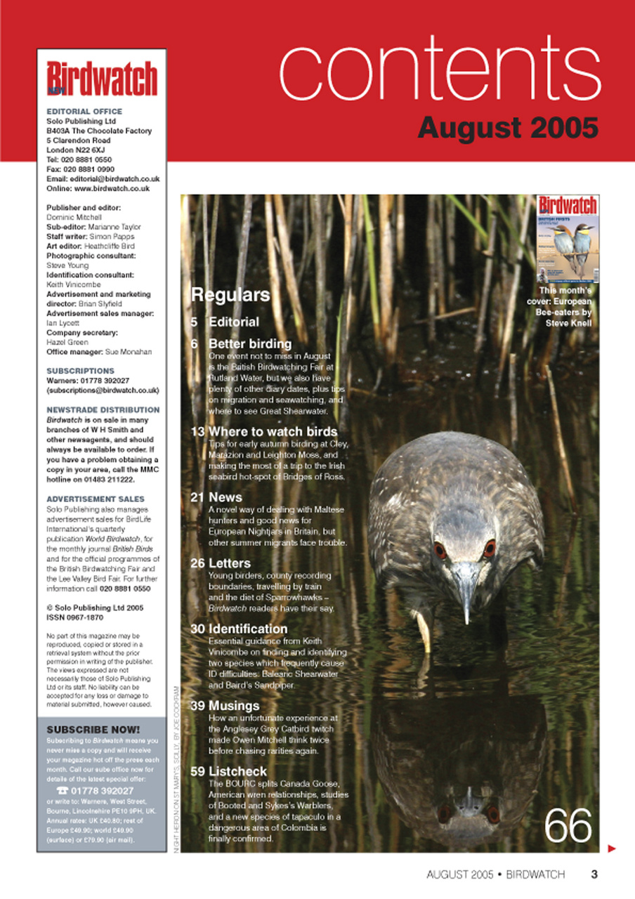 Birdwatch Magazine Preview Pages