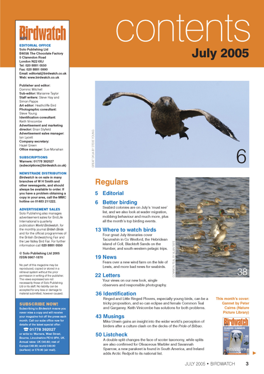 Birdwatch Magazine Preview Pages