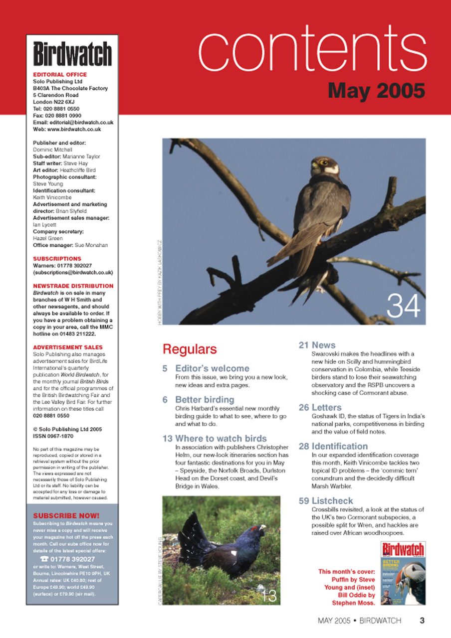 Birdwatch Magazine Preview Pages