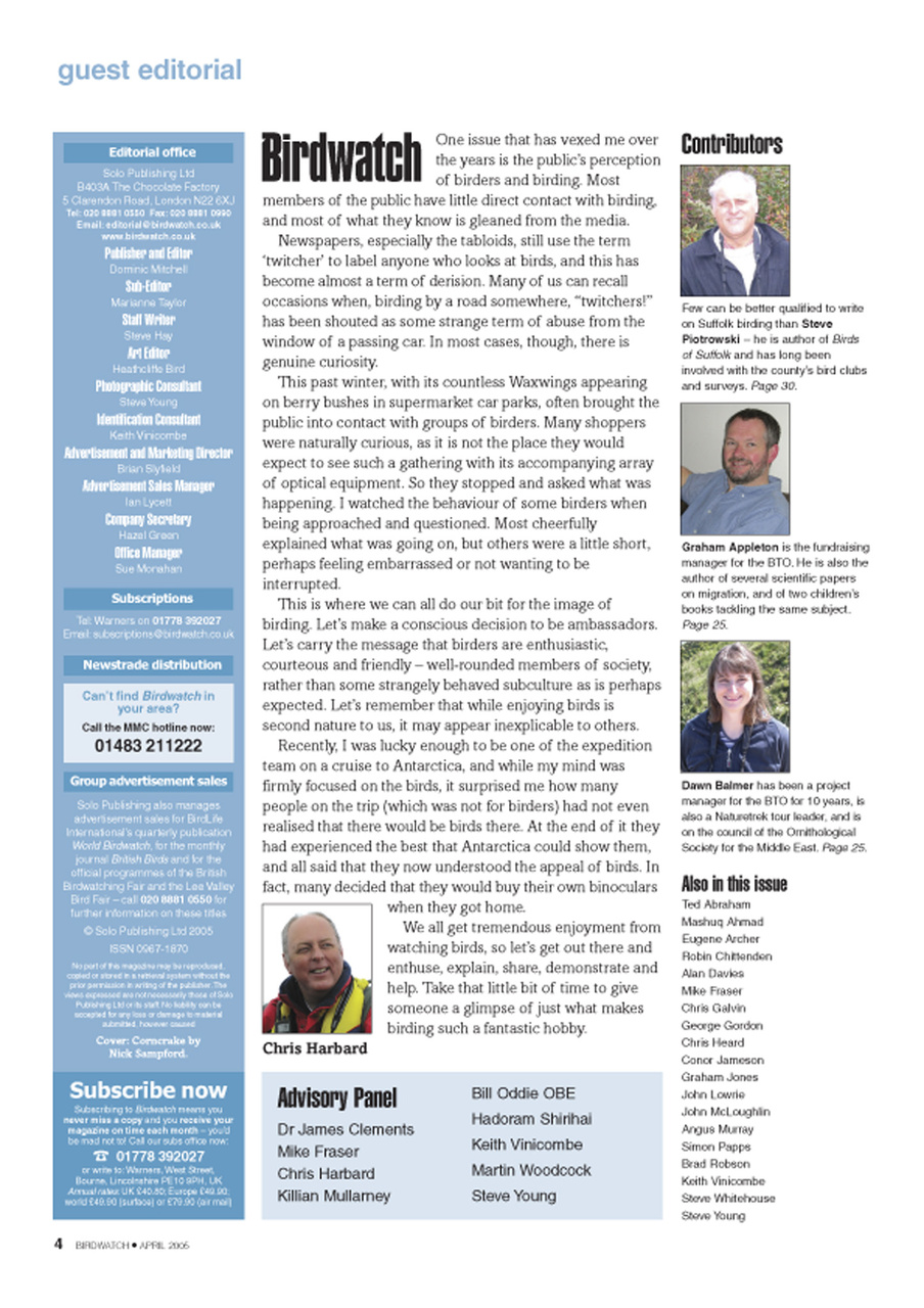 Birdwatch Magazine Preview Pages