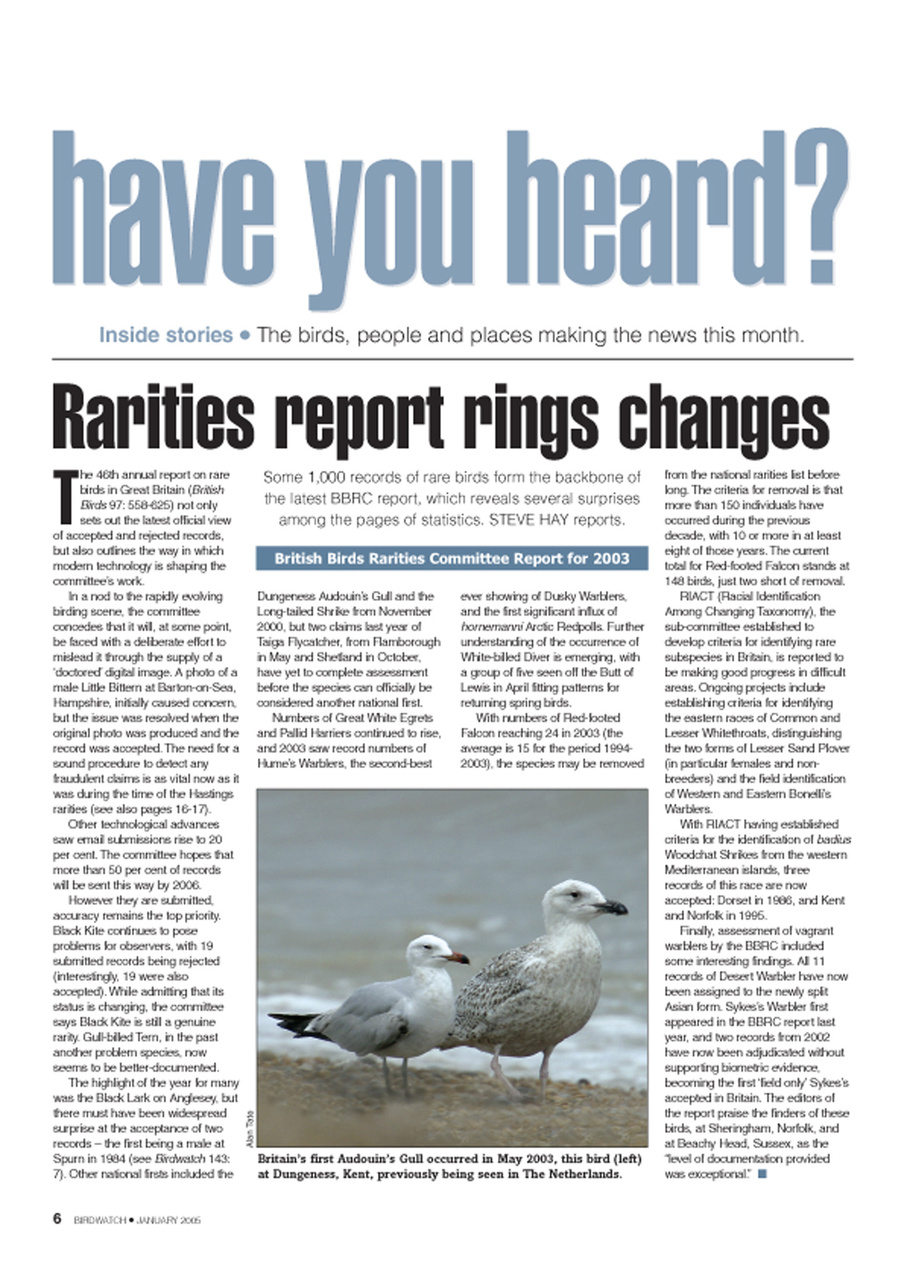 Birdwatch Magazine Preview Pages