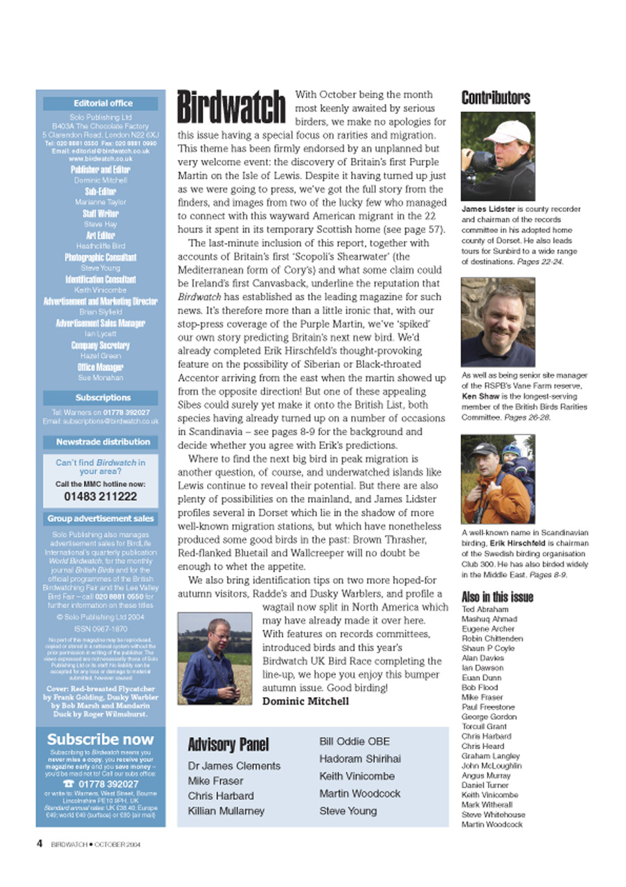 Birdwatch Magazine Preview Pages