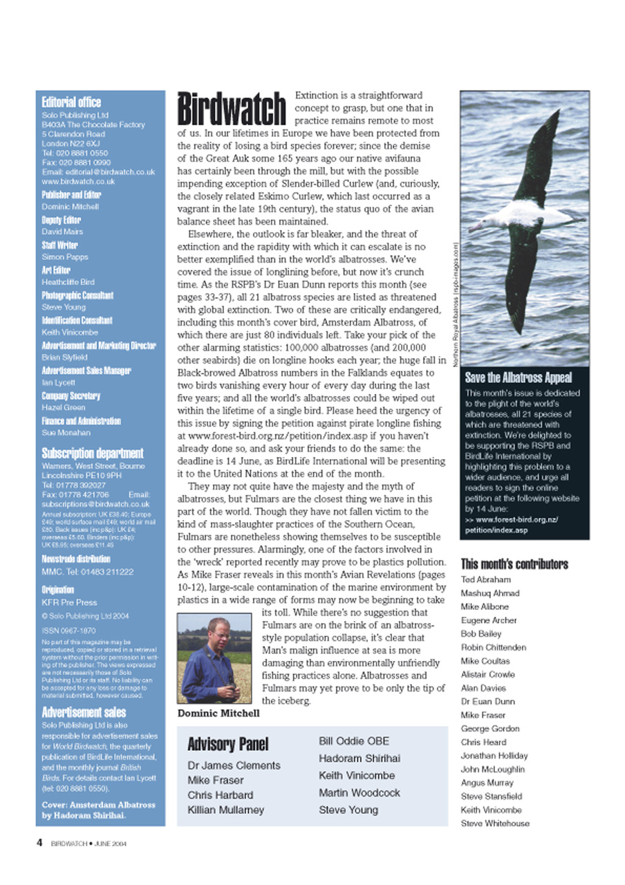 Birdwatch Magazine Preview Pages