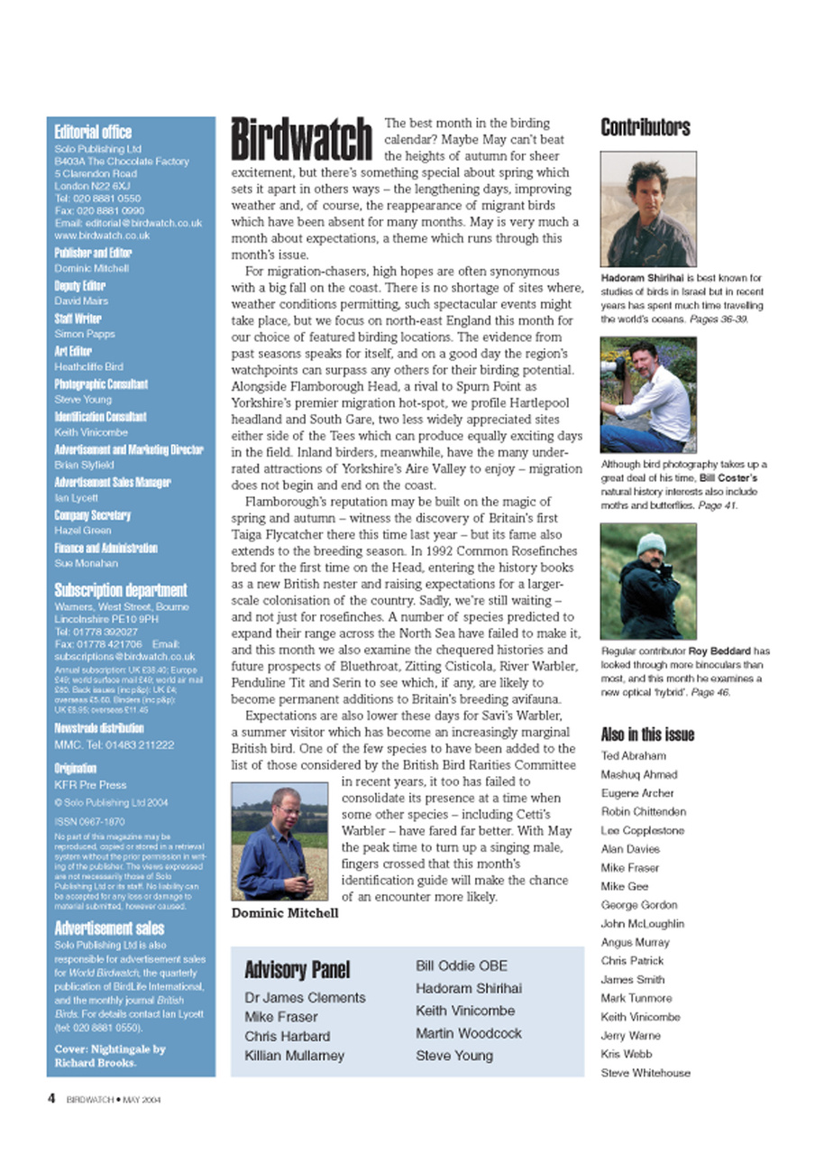 Birdwatch Magazine Preview Pages