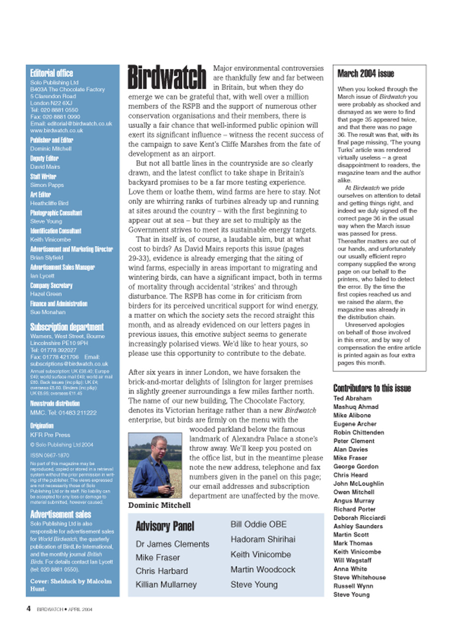 Birdwatch Magazine Preview Pages