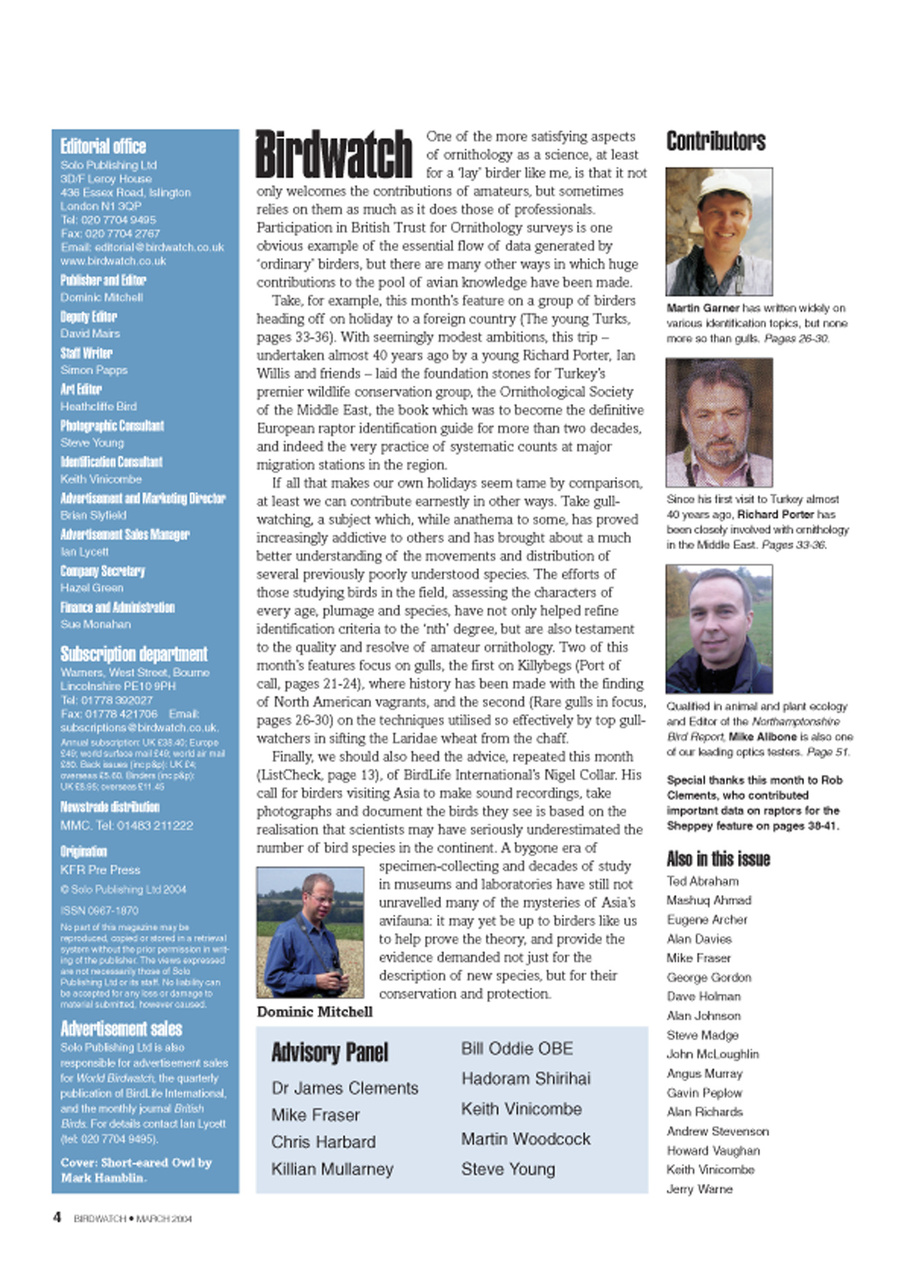 Birdwatch Magazine Preview Pages